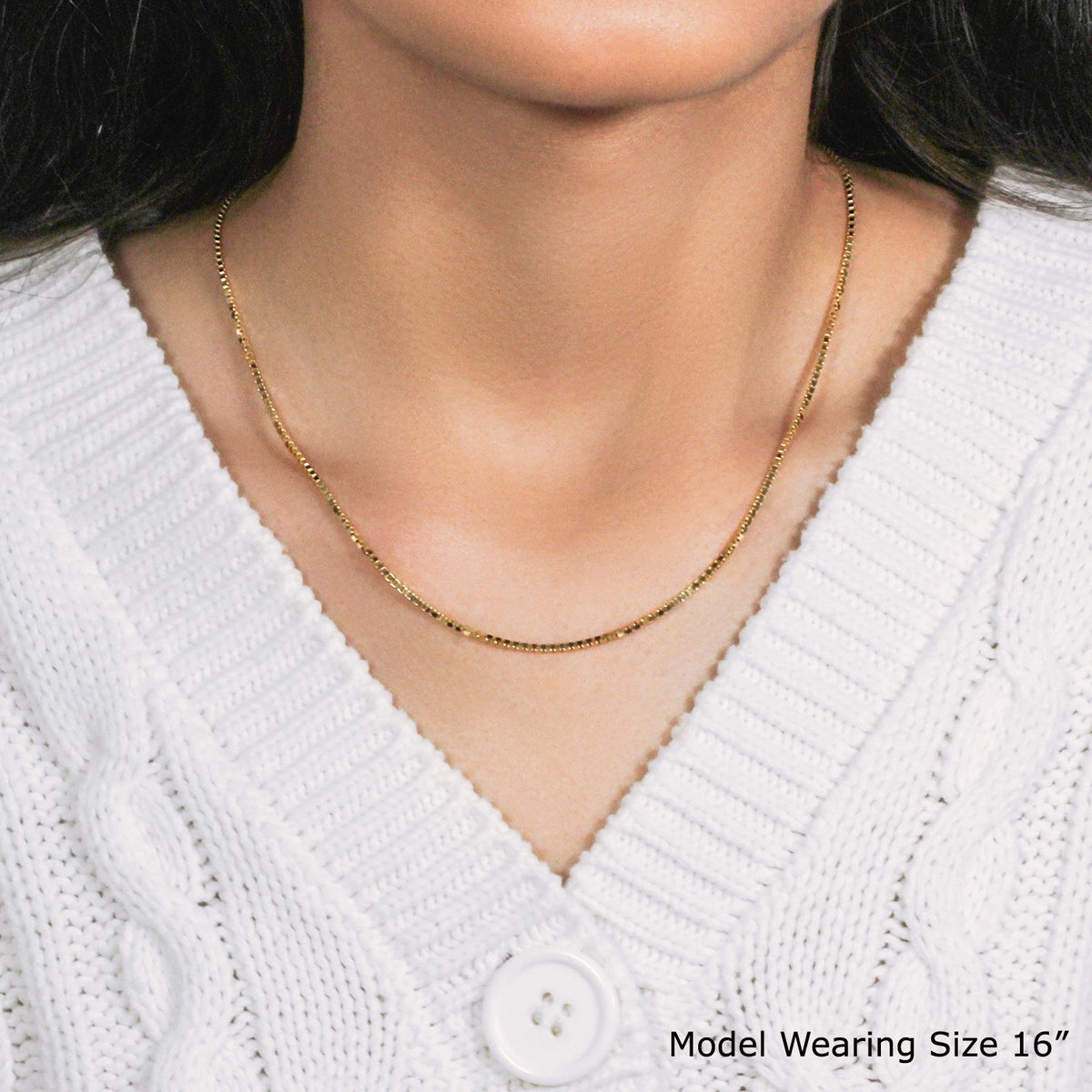 10k Yellow Gold Classic Box Chain (1.40 mm) Alba Luxe