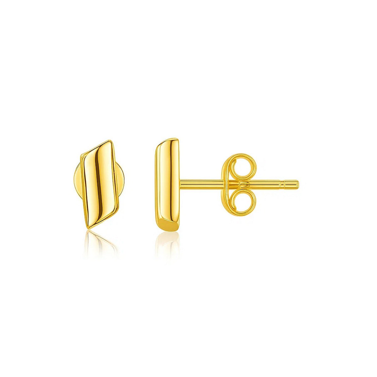 14k Yellow Gold Polished Rectangular Post Earrings Alba Luxe