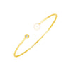 14k Yellow Gold Cuff Bangle with Pearl and Diamond (3.00 mm) Alba Luxe