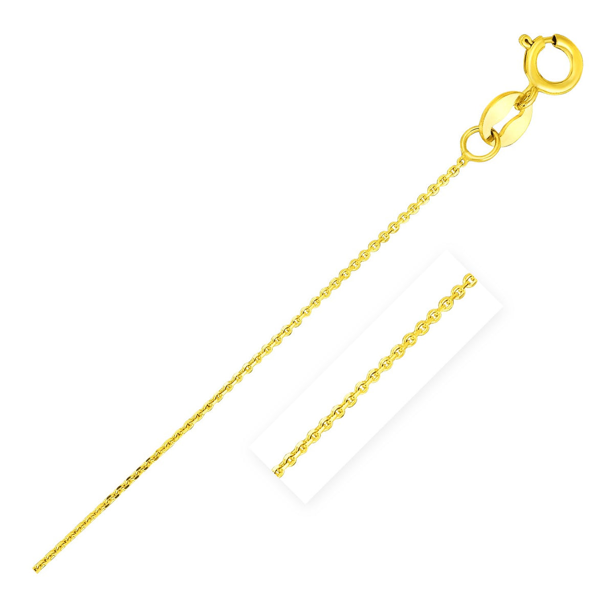 14k Yellow Gold Diamond Cut Cable Link Chain (0.68 mm) Alba Luxe