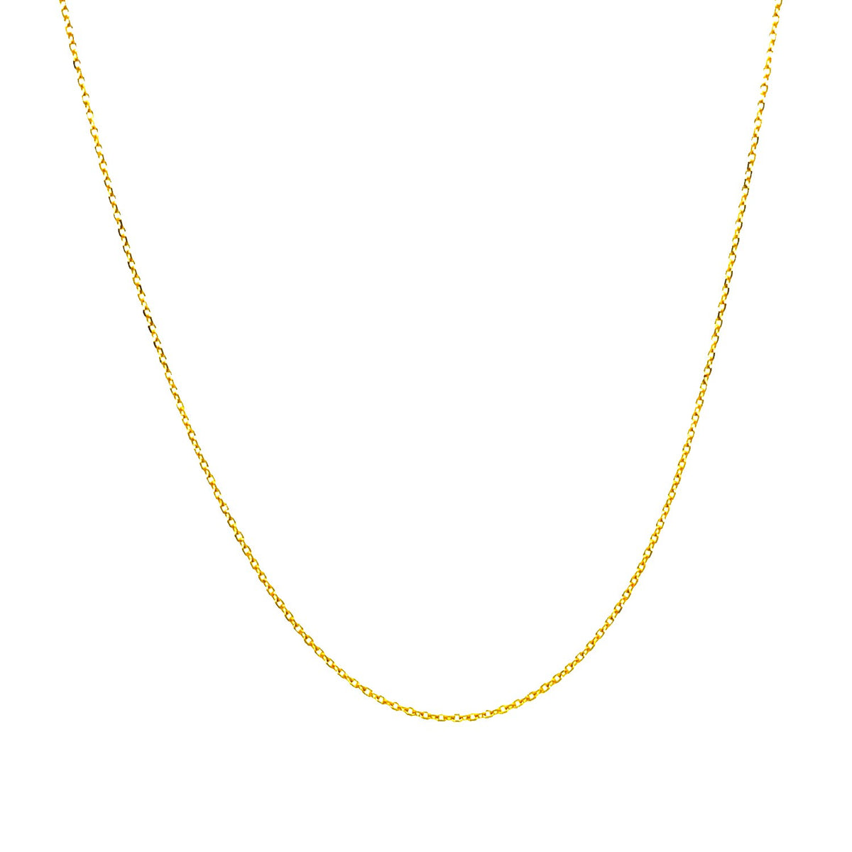 14k Yellow Gold Diamond Cut Cable Link Chain (0.68 mm) Alba Luxe