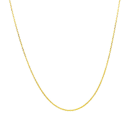 14k Yellow Gold Diamond Cut Cable Link Chain (0.68 mm) Alba Luxe