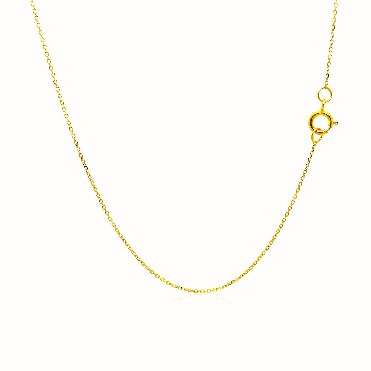 14k Yellow Gold Diamond Cut Cable Link Chain (0.68 mm) Alba Luxe