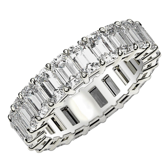 Emerald Cut Lab Grown Diamond Eternity Ring in 14k White Gold (6 cttw FG/VS2) Alba Luxe
