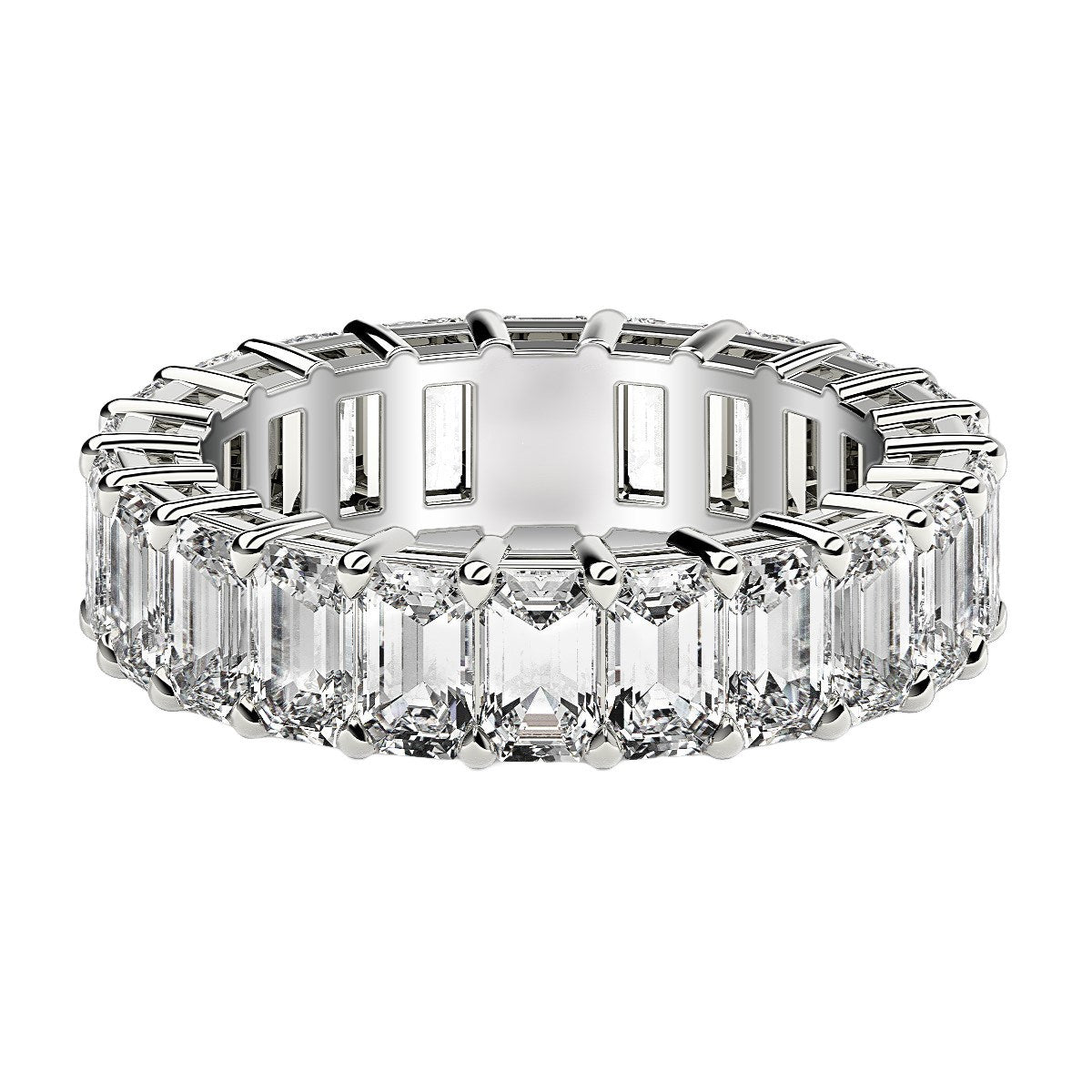 Emerald Cut Lab Grown Diamond Eternity Ring in 14k White Gold (6 cttw FG/VS2) Alba Luxe