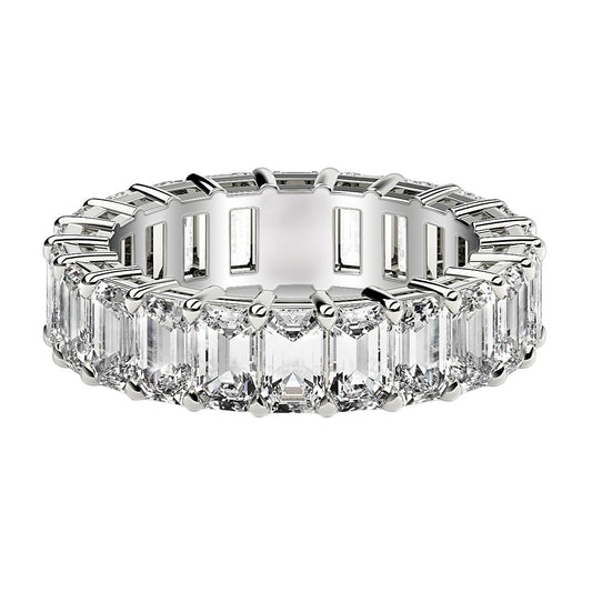 Emerald Cut Lab Grown Diamond Eternity Ring in 14k White Gold (6 cttw FG/VS2) Alba Luxe