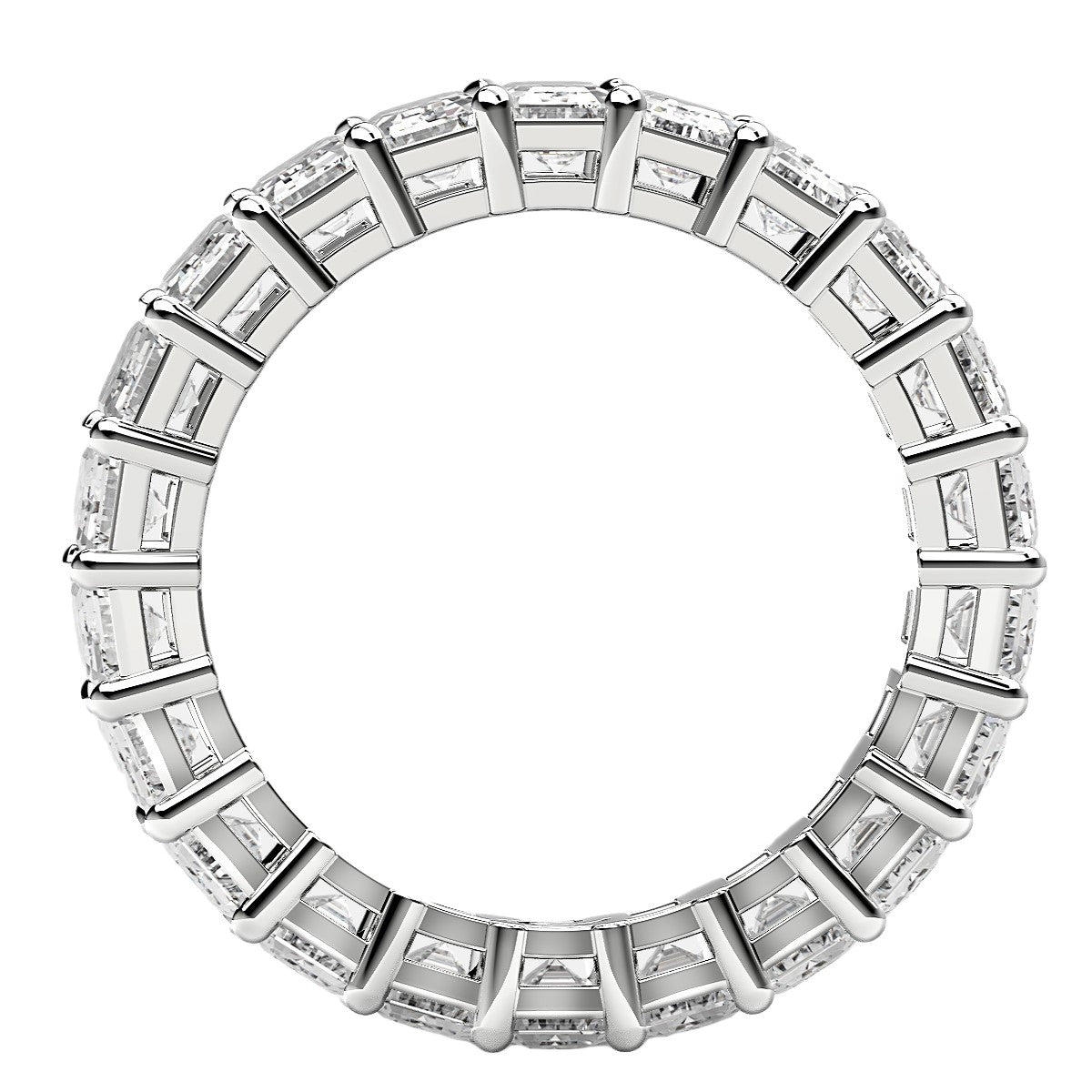 Emerald Cut Lab Grown Diamond Eternity Ring in 14k White Gold (6 cttw FG/VS2) Alba Luxe