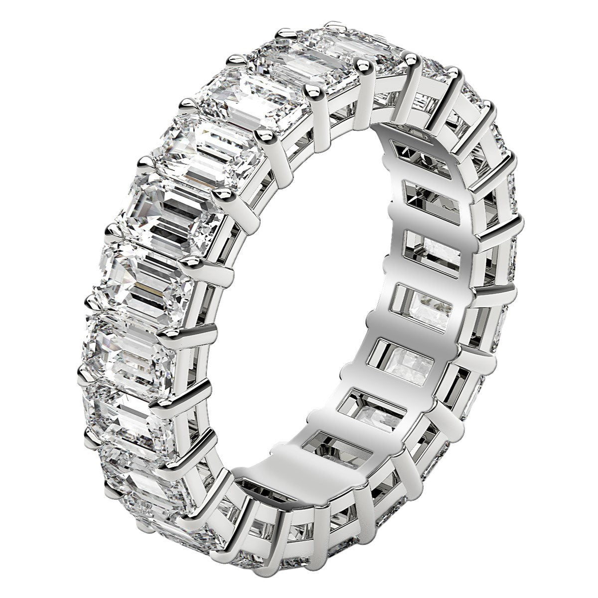 Emerald Cut Lab Grown Diamond Eternity Ring in 14k White Gold (6 cttw FG/VS2) Alba Luxe