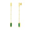 14K Yellow Gold Hexagon Malachite Drop Earrings Alba Luxe