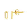 14k Yellow Gold Paperclip Link Stud Earrings Alba Luxe