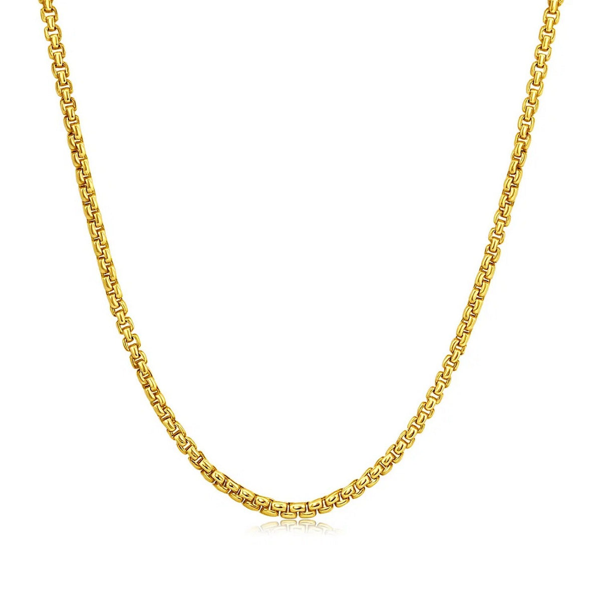 14k Yellow Gold Solid Round Box Chain (1.6 mm) Alba Luxe