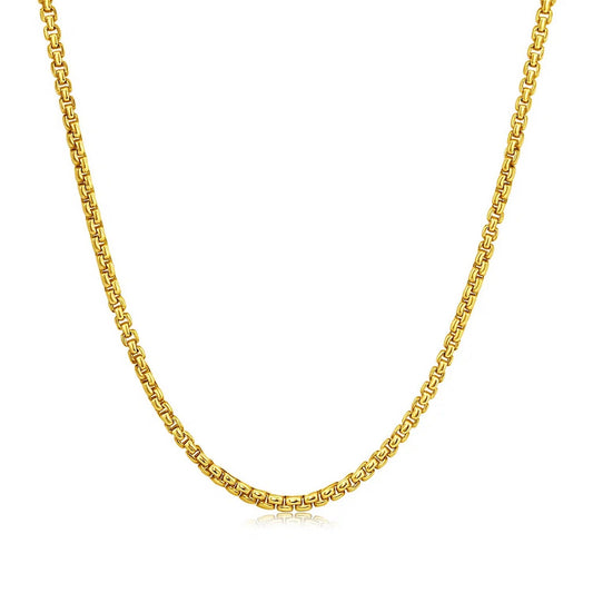 14k Yellow Gold Solid Round Box Chain (1.6 mm) Alba Luxe