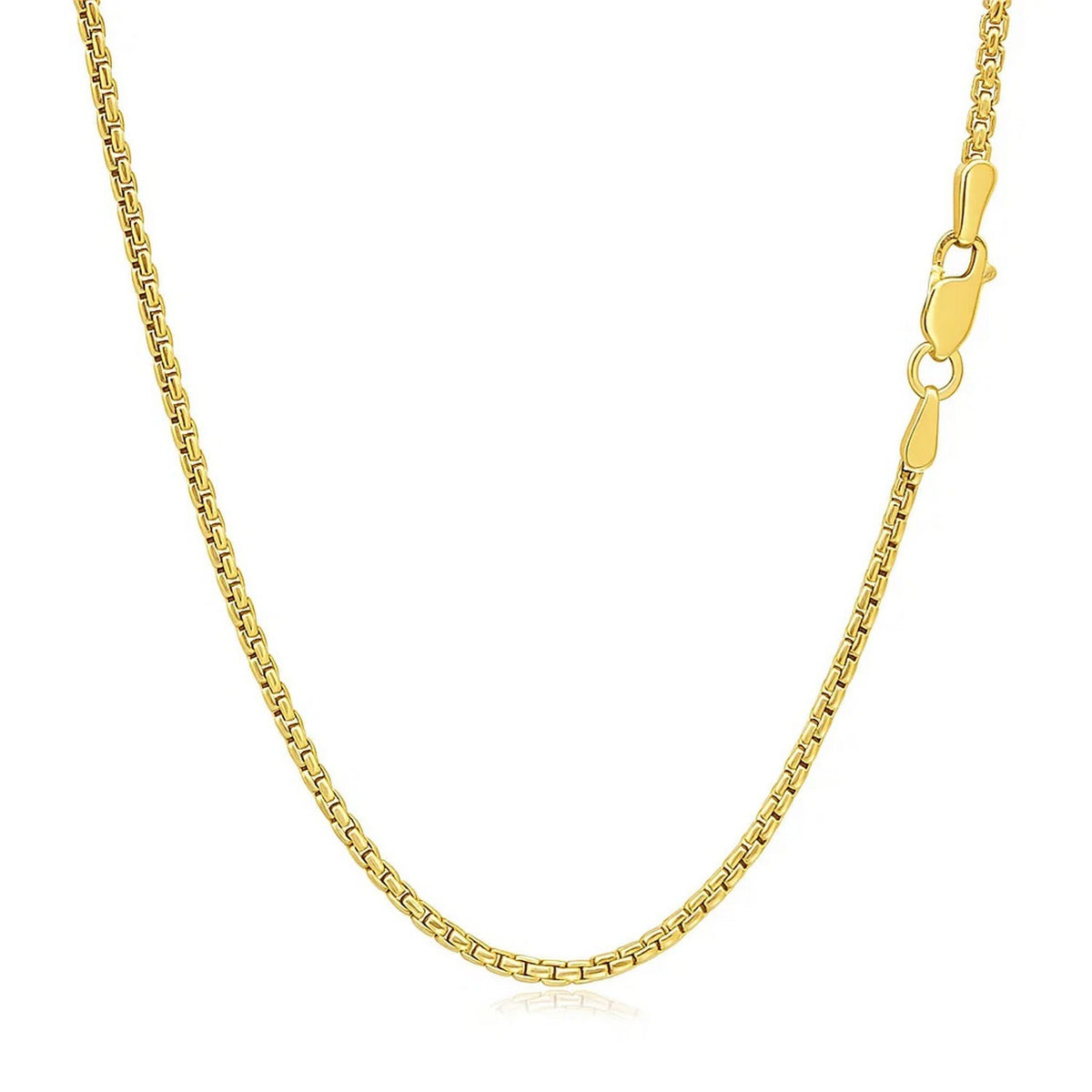 14k Yellow Gold Solid Round Box Chain (1.6 mm) Alba Luxe