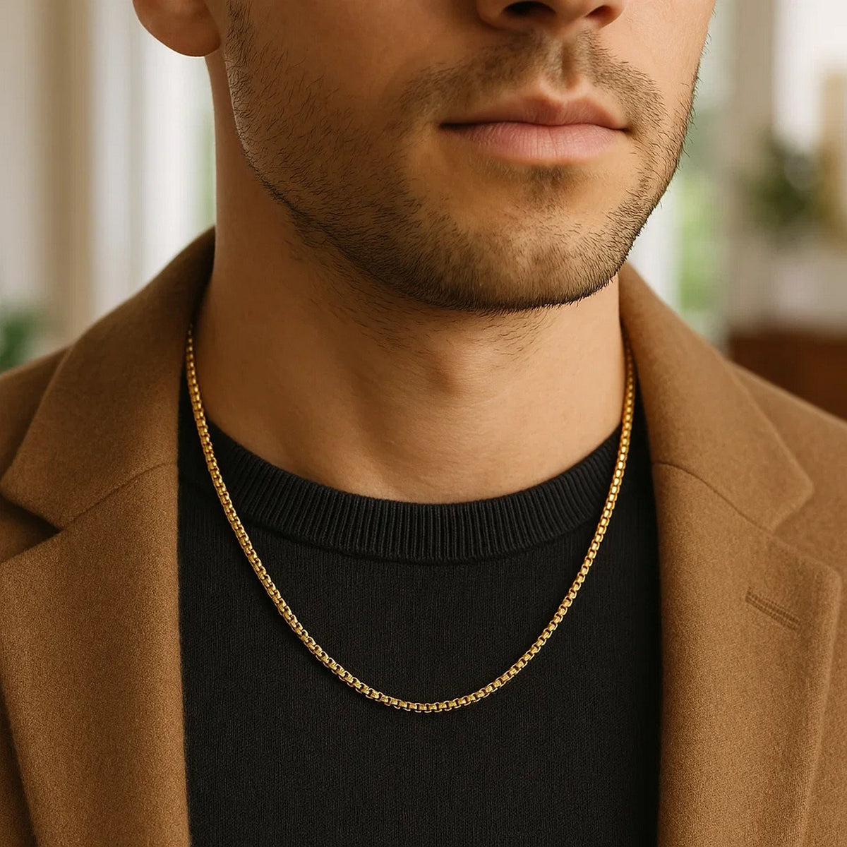 14k Yellow Gold Solid Round Box Chain (1.6 mm) Alba Luxe
