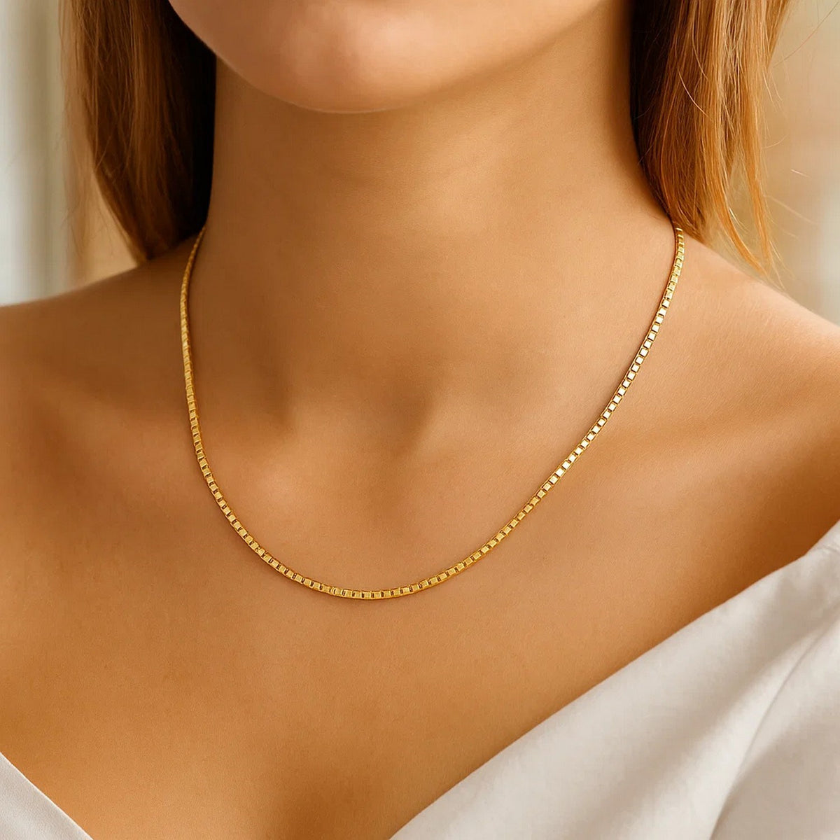 14K Yellow Gold Classic Box Chain (1.7 mm) Alba Luxe