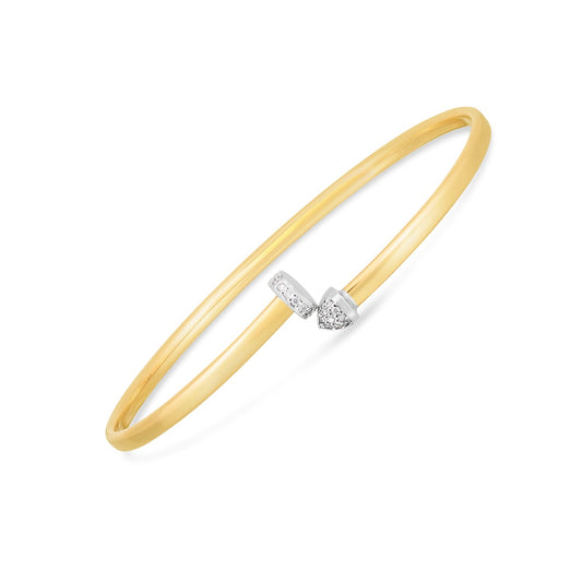 14k Two Tone Gold Diamond Hardware Bangle (3.00 mm) Alba Luxe