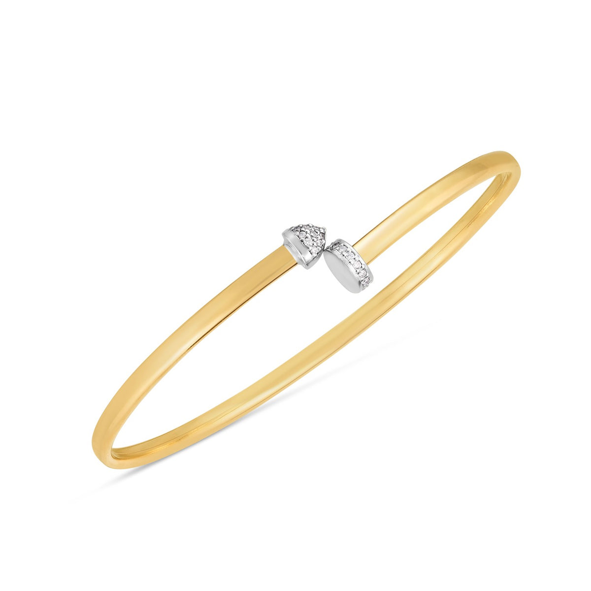 14k Two Tone Gold Diamond Hardware Bangle (3.00 mm) Alba Luxe