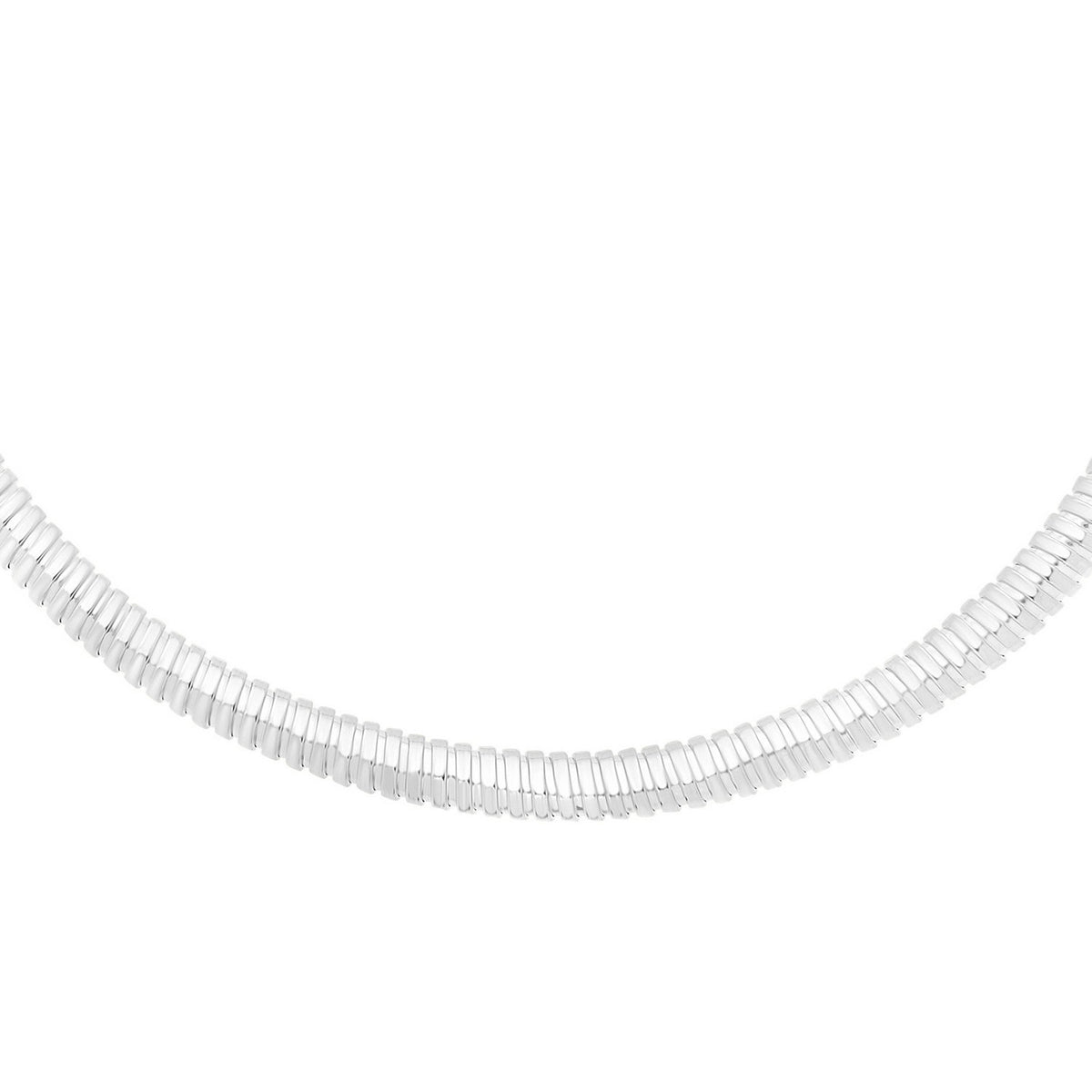 Sterling Silver Rhodium Plated Tubogas Fancy Necklace Alba Luxe