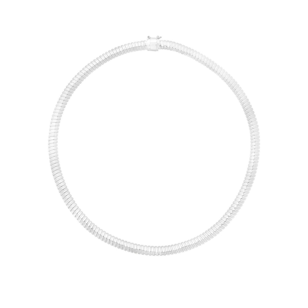 Sterling Silver Rhodium Plated Tubogas Fancy Necklace Alba Luxe