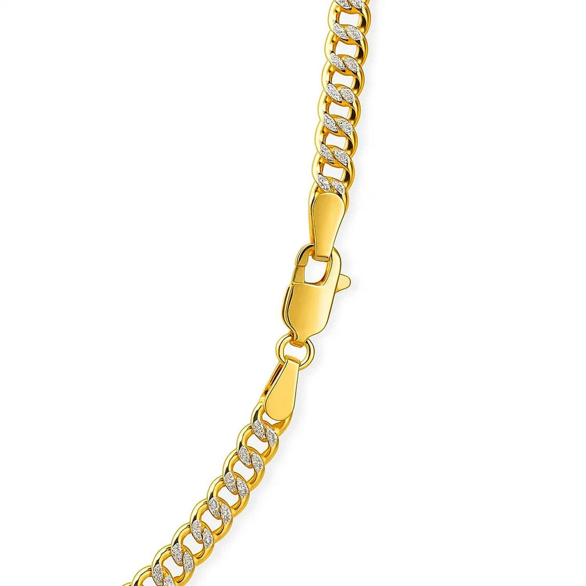 14k Two Tone Gold Pave Curb Chain (3.60 mm) Alba Luxe