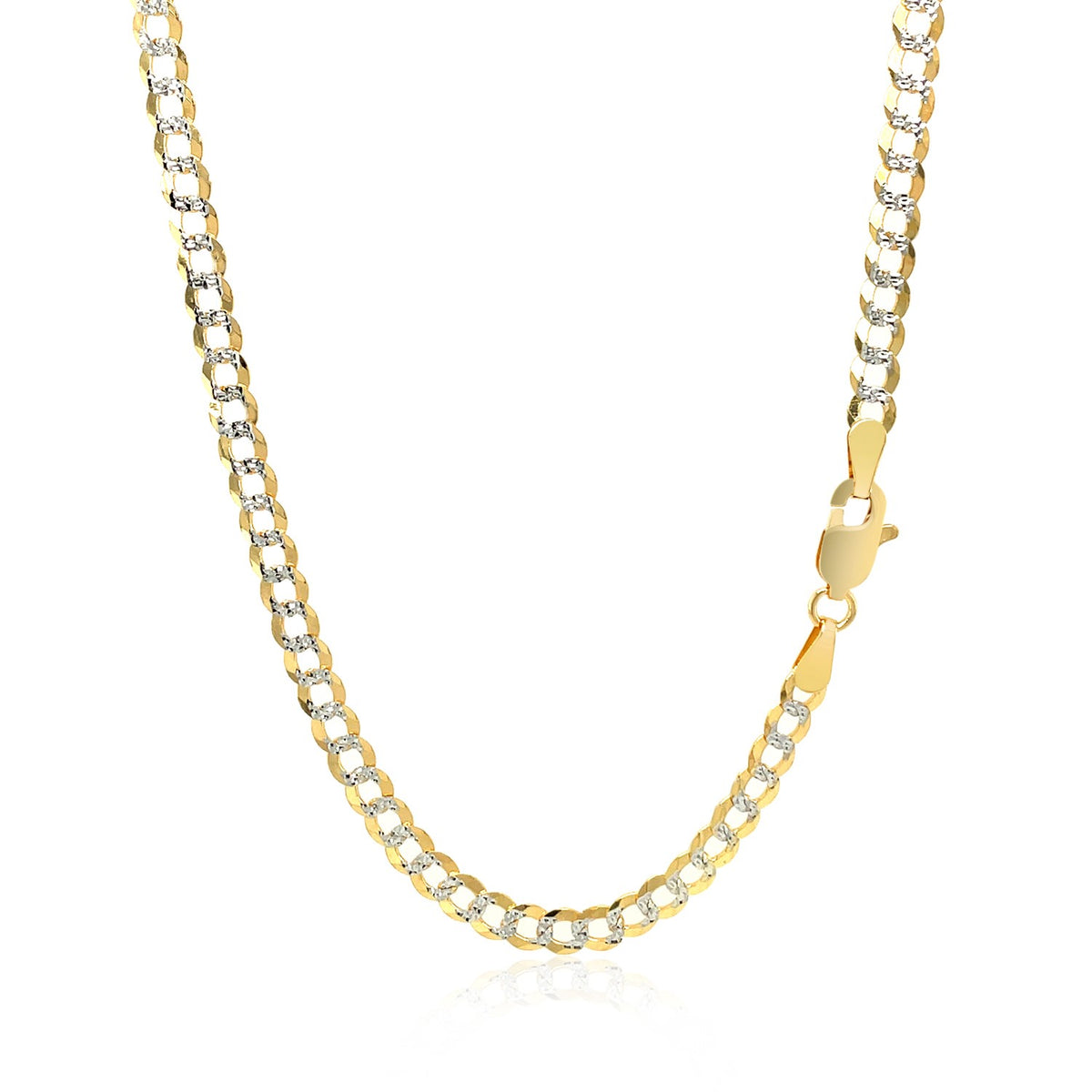 14k Two Tone Gold Pave Curb Chain (3.60 mm) Alba Luxe