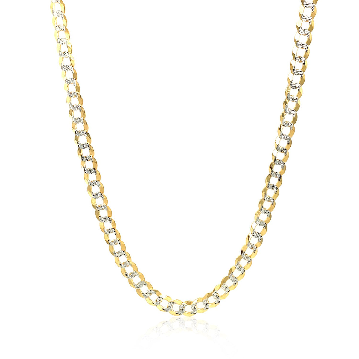14k Two Tone Gold Pave Curb Chain (3.60 mm) Alba Luxe