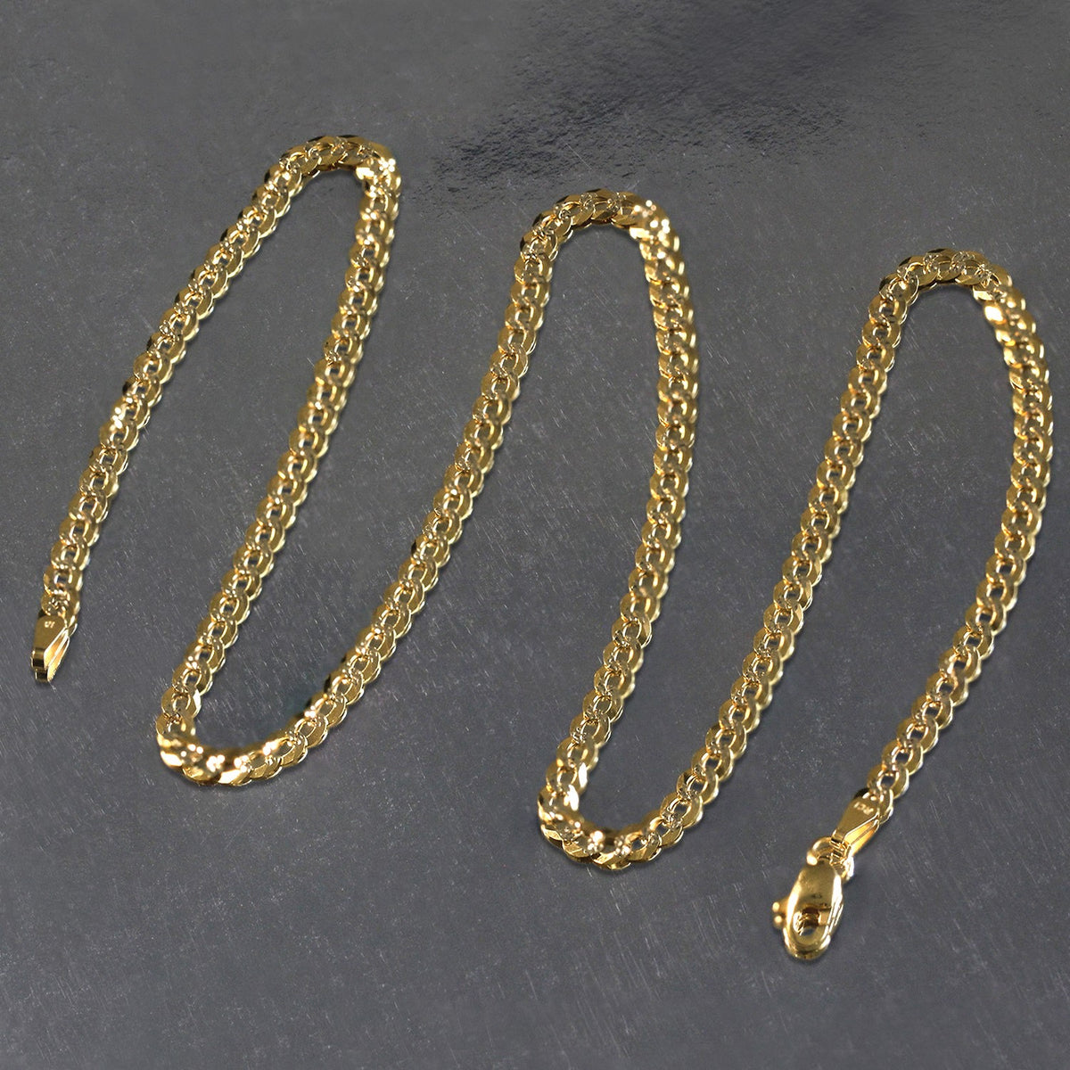 14k Two Tone Gold Pave Curb Chain (3.60 mm) Alba Luxe