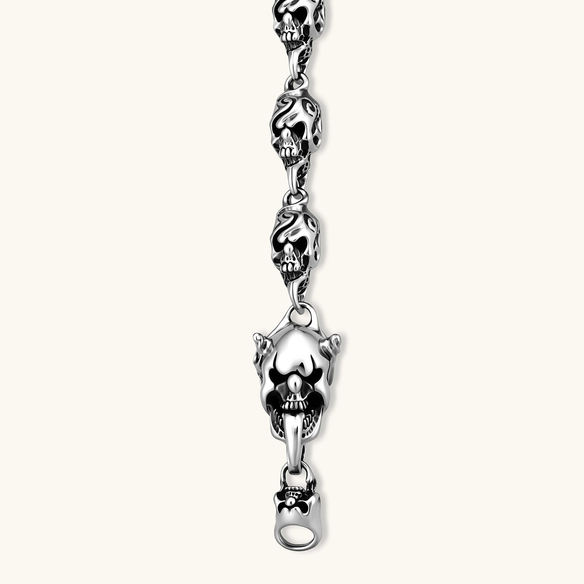 Sterling Silver Scrollwork Skull Link Bracelet by AlbaLuxe AlbaLuxe