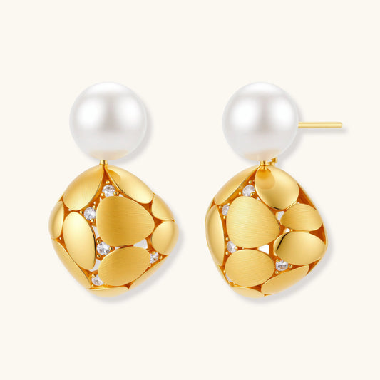 Petal Drop Pearl Earrings by AlbaLuxe AlbaLuxe