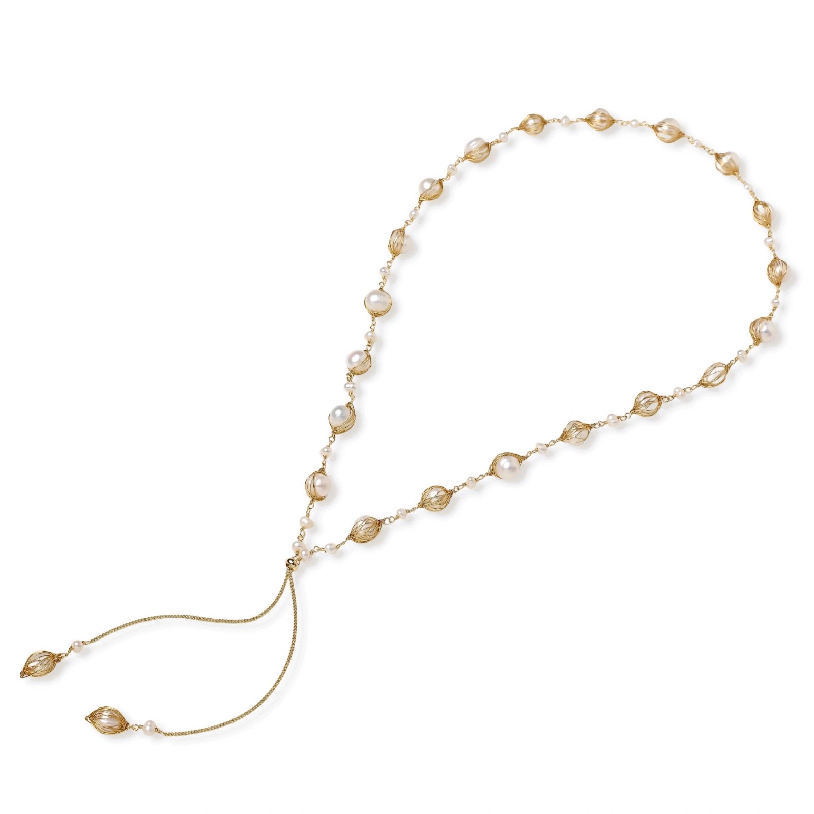 Golden Pearl Lariat by AlbaLuxe