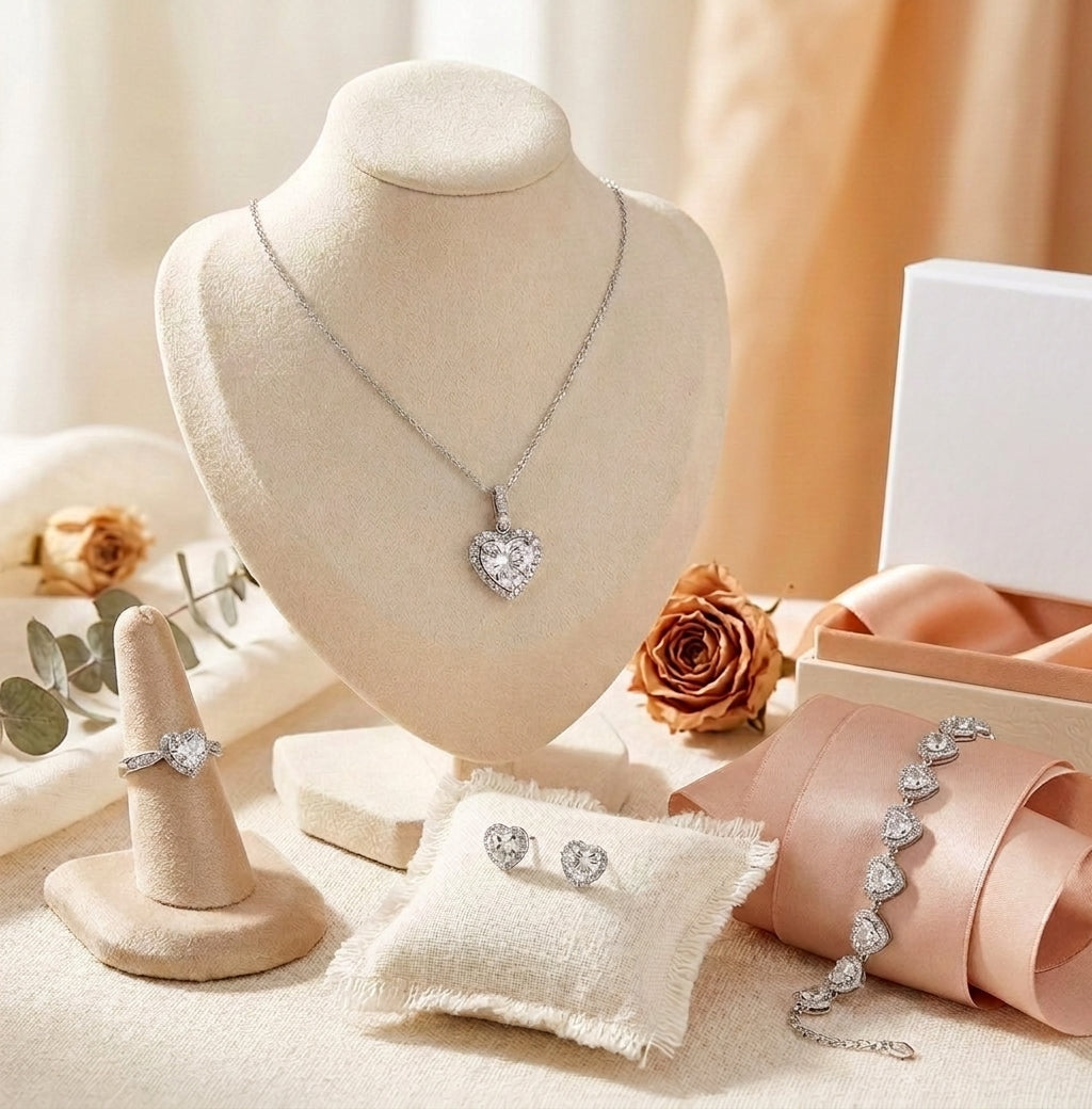 Heart Symphony Moissanite Set by AlbaLuxe AlbaLuxe