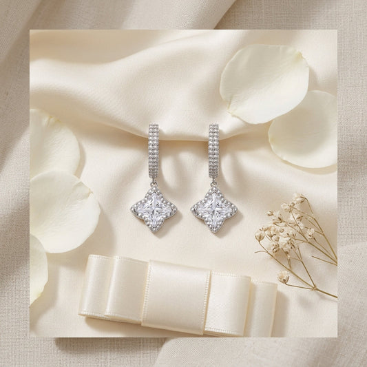 Diamond Dangle Huggies by AlbaLuxe AlbaLuxe