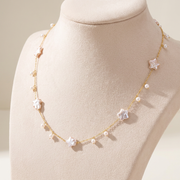 Celestial Pearl Stars Necklace by AlbaLuxe AlbaLuxe