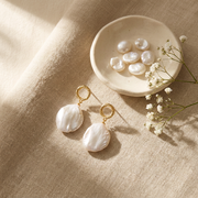 Gold Vermeil Pearl Glow Drop Earrings by AlbaLuxe AlbaLuxe