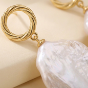 Gold Vermeil Pearl Glow Drop Earrings by AlbaLuxe AlbaLuxe