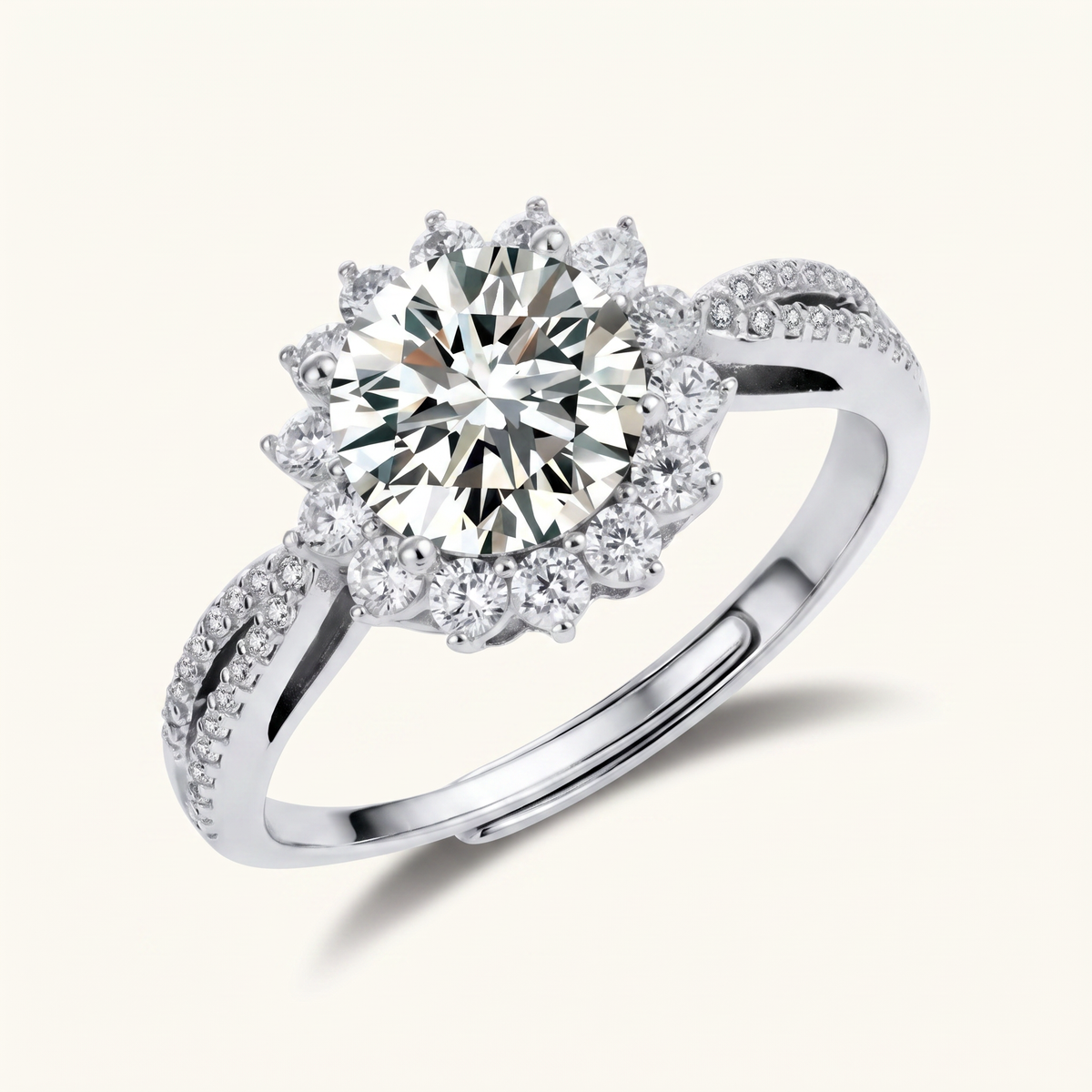 Stellar Halo Moissanite Ring by AlbaLuxe AlbaLuxe